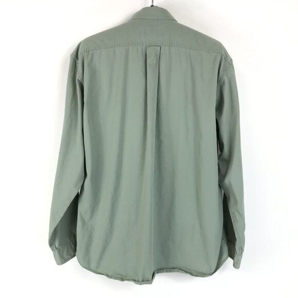 Eddie Bauer Casual Button Down Shirt Men's Large Green 100% Cotton Woven Outdoor - Picture 7 of 11